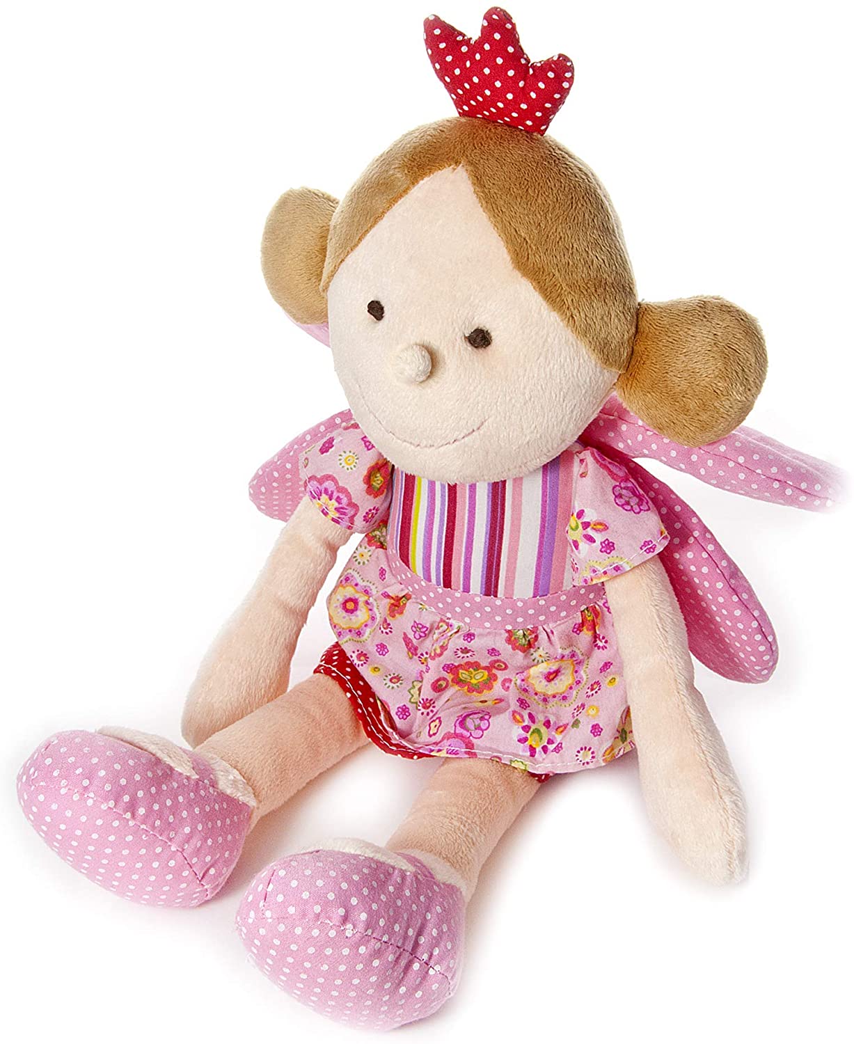 Mousehouse Gifts Pink Fairy Princess Doll Soft Toy With Wings and Crown Gift for Girls, Red, Pink, Nude, Brown, Small - Image 2