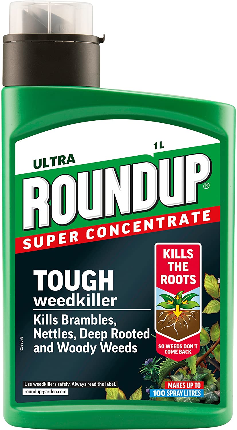Roundup 117900 Tough Weedkiller, Concenrate, Makes up to 100 Litres, 1 Litre