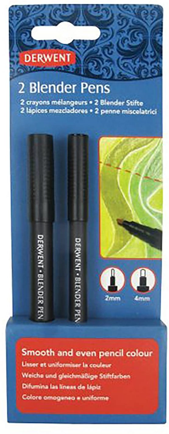 Derwent Blender Pen, Set Of 2, 2mm & 4mm Nibs, Ideal For Blending Pencil Lines, Professional Quality, 2302177
