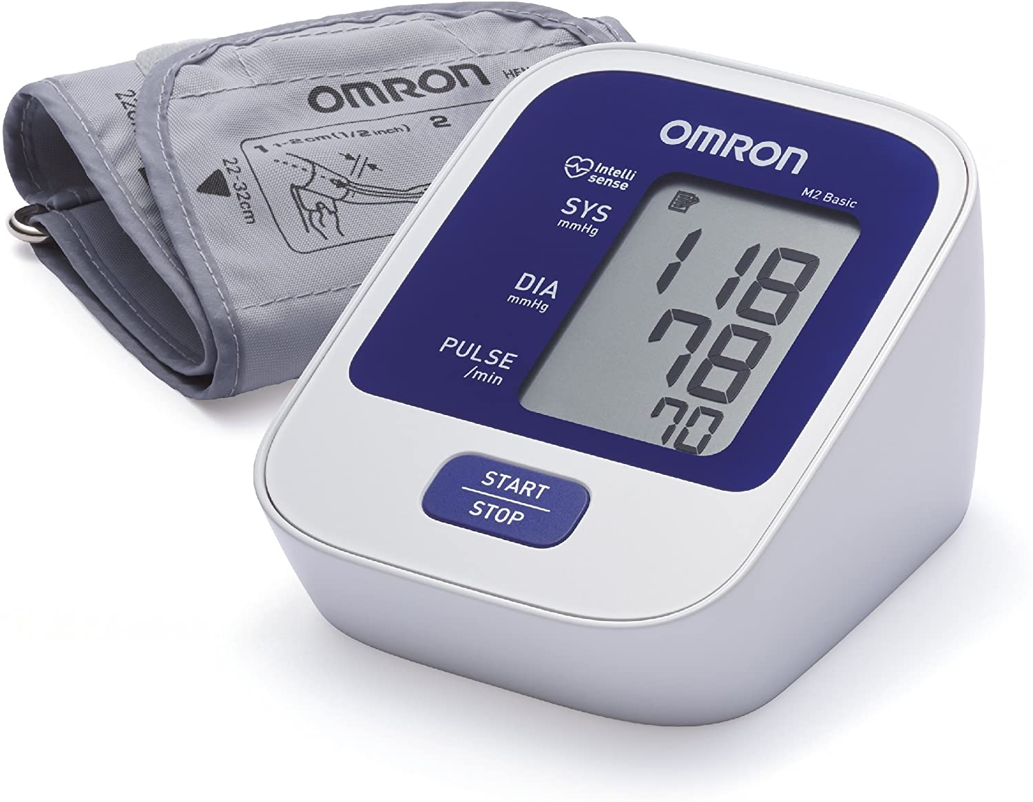 Omron M2 Basic Upper Arm Blood Pressure Monitor, 41 x 31 x 51 millimetres, Grey