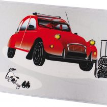 MSV Bath mat Bain 45x75cm, Microfibre, White/Red