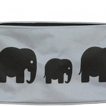 BundleBean Buggy/Stroller Organiser, Storage Bag, Nappy Pouch - fits to Handlebar of Any Pushchair/Buggy/Stroller (Grey Elephant)