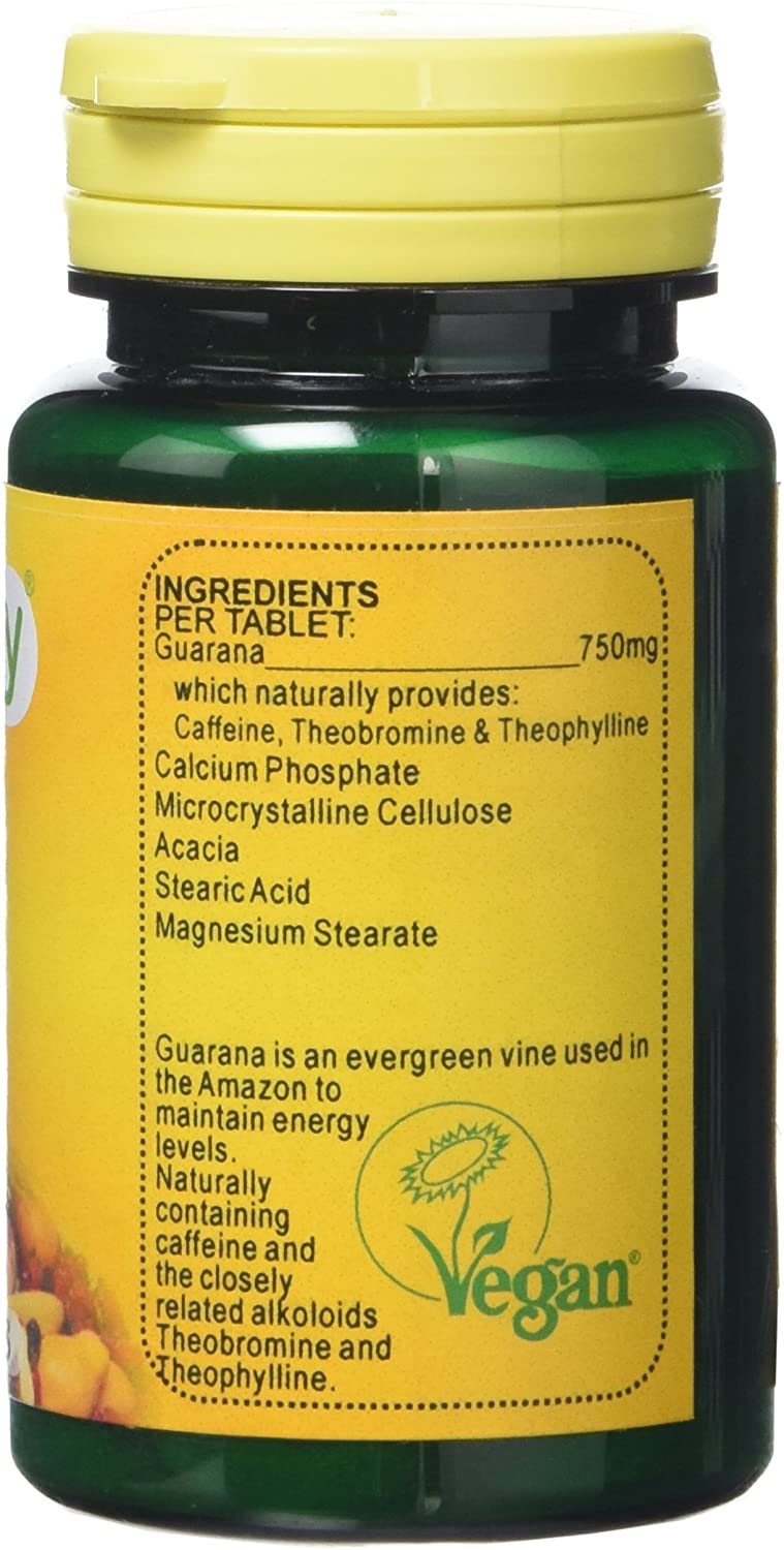 Veganicity Guarana 750mg : Energy & Focus Supplement : 60 Tablets, in a Planet-Friendly 99% Recycled Pot - Image 3