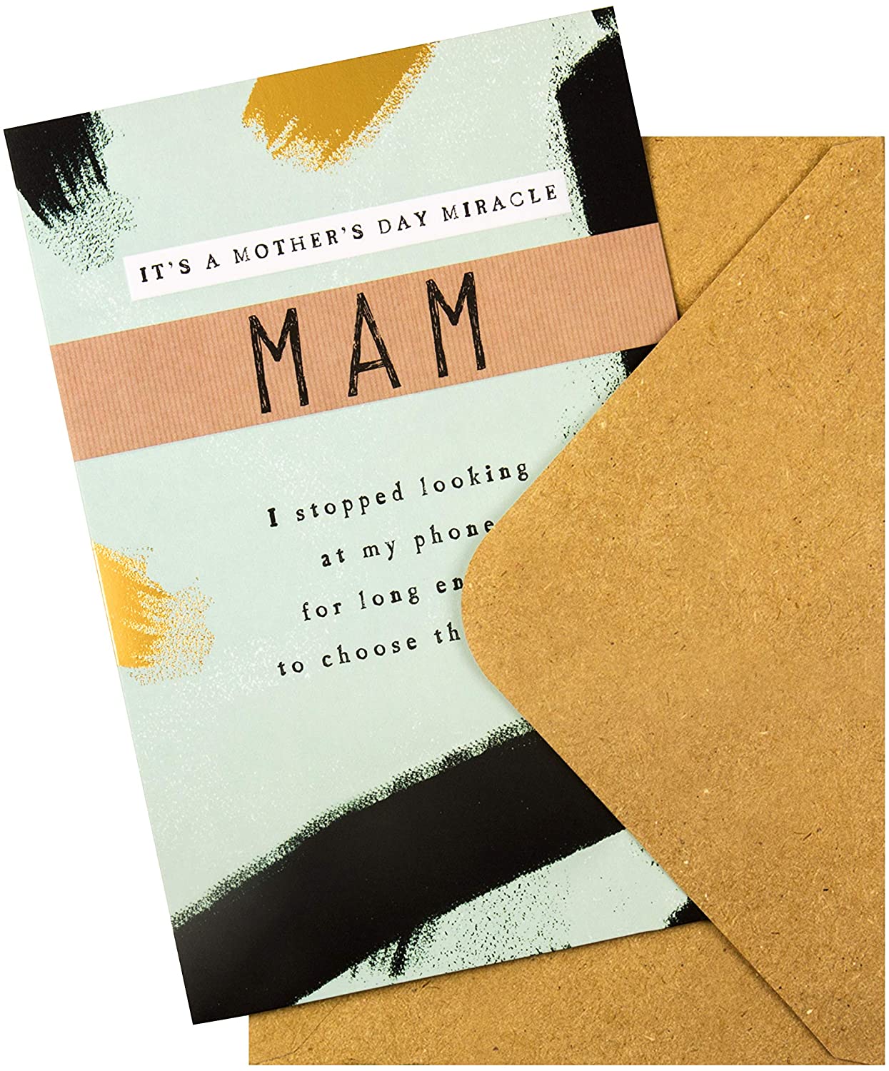 Hallmark Mother's Day Card for Mam from Embossed Contemporary Design, Multicoloured, 20.2cm x 13.8cm - Image 2