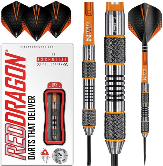 RED DRAGON Amberjack 5: 24g Tungsten Darts Set with Flights and Stems
