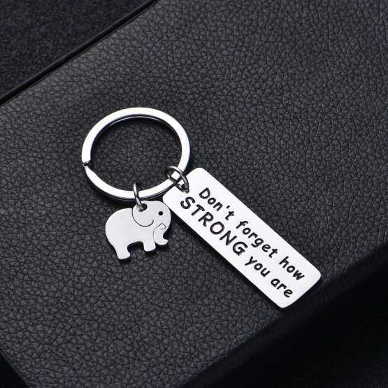 BESPMOSP Inspirational Keychain Don't Forget How Strong You are Keyring Graduation Gifts Elephant Lovers (Don't Forget How Strong You are) - Image 3