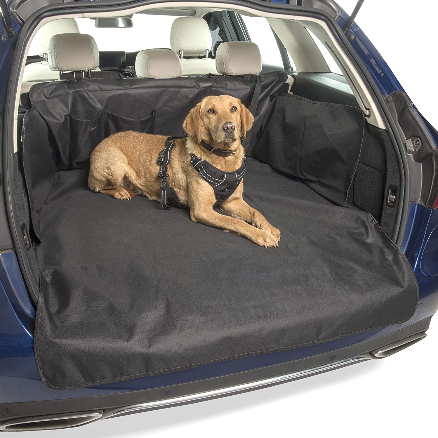 MuttStuff & Co Dog Car Boot Liner Protector Cover with (3-in-1) FREE Pet Seat Belt Waterproof Covers Travel Accessories Car Seat Protection Fits Cars