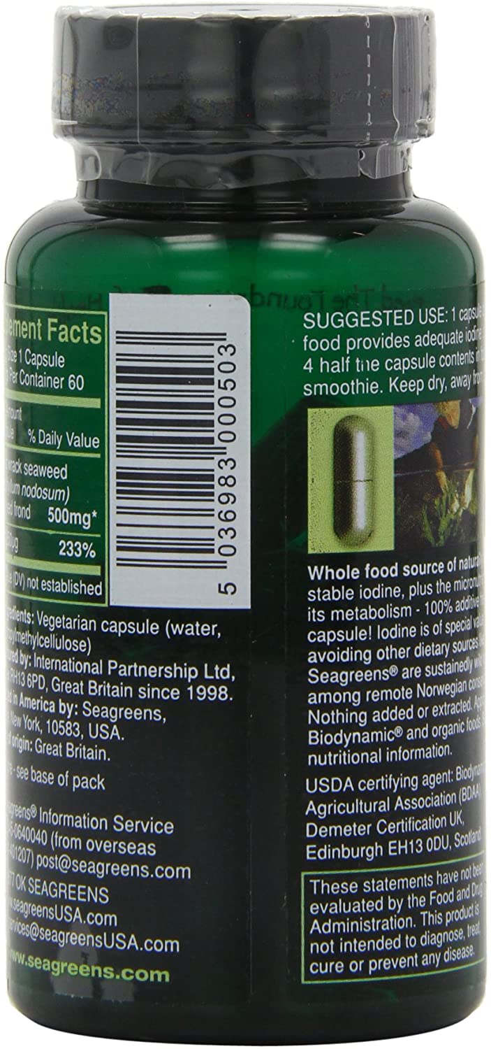 Seagreens Iodine+ Organic Seaweed Supplement, 2 Month Supply, 390mcg Natural Iodine from Seaweed, Vegan, Plant-Based - Image 4
