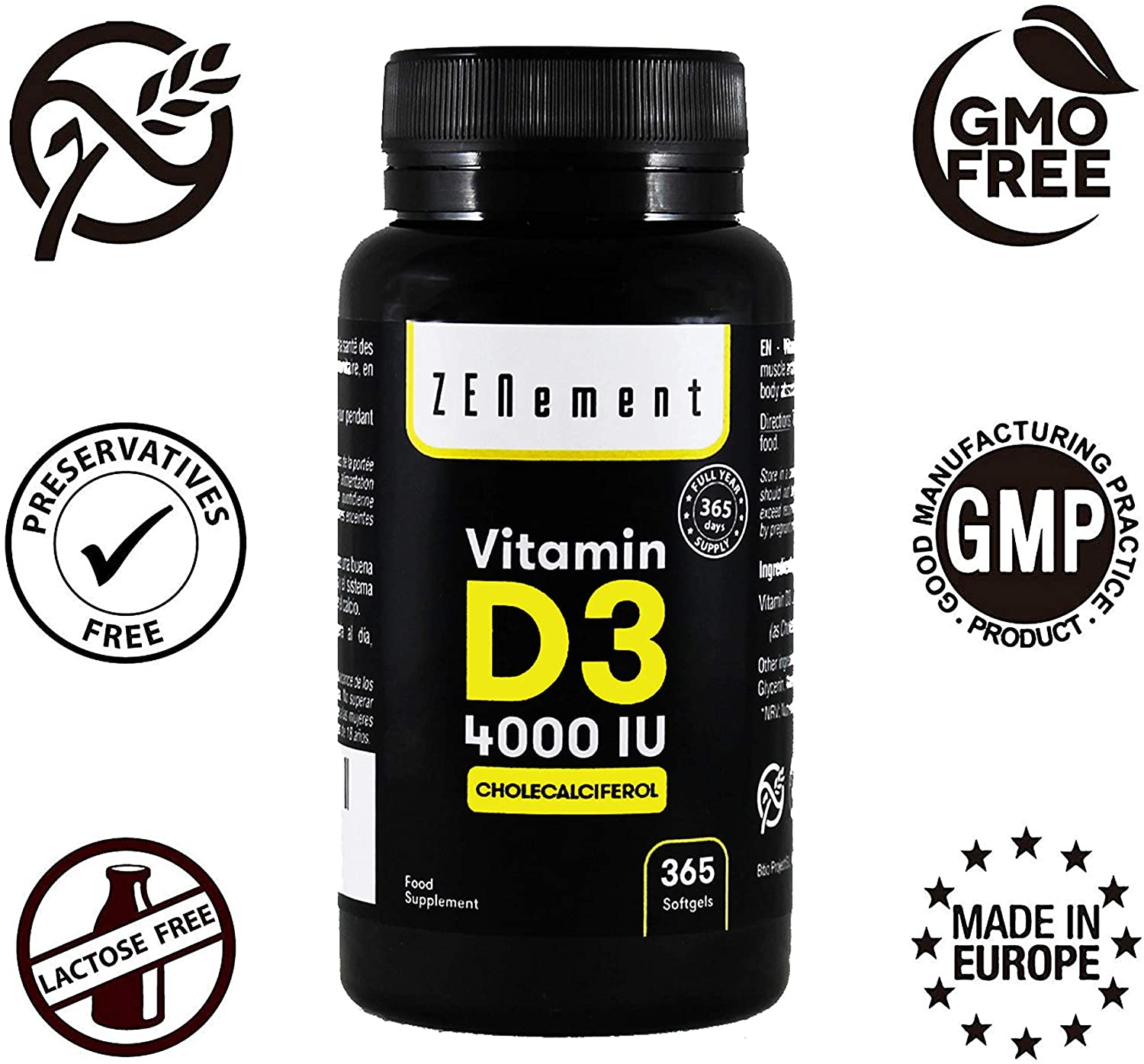 Vitamin D3, 4000 IU per softgel, 365 Softgels, 365 count (Pack of 1) - Image 3