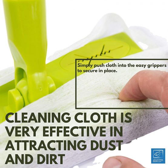 The Dustpan and Brush Store Static Floor Duster Cleaning Mop − Floor Mops with Disposable Wipes for Quick and All-Purpose Cleaning, Complete Kit Static Floor Wipes Mop That Incudes 10 Dry Floor Wipes - Image 3