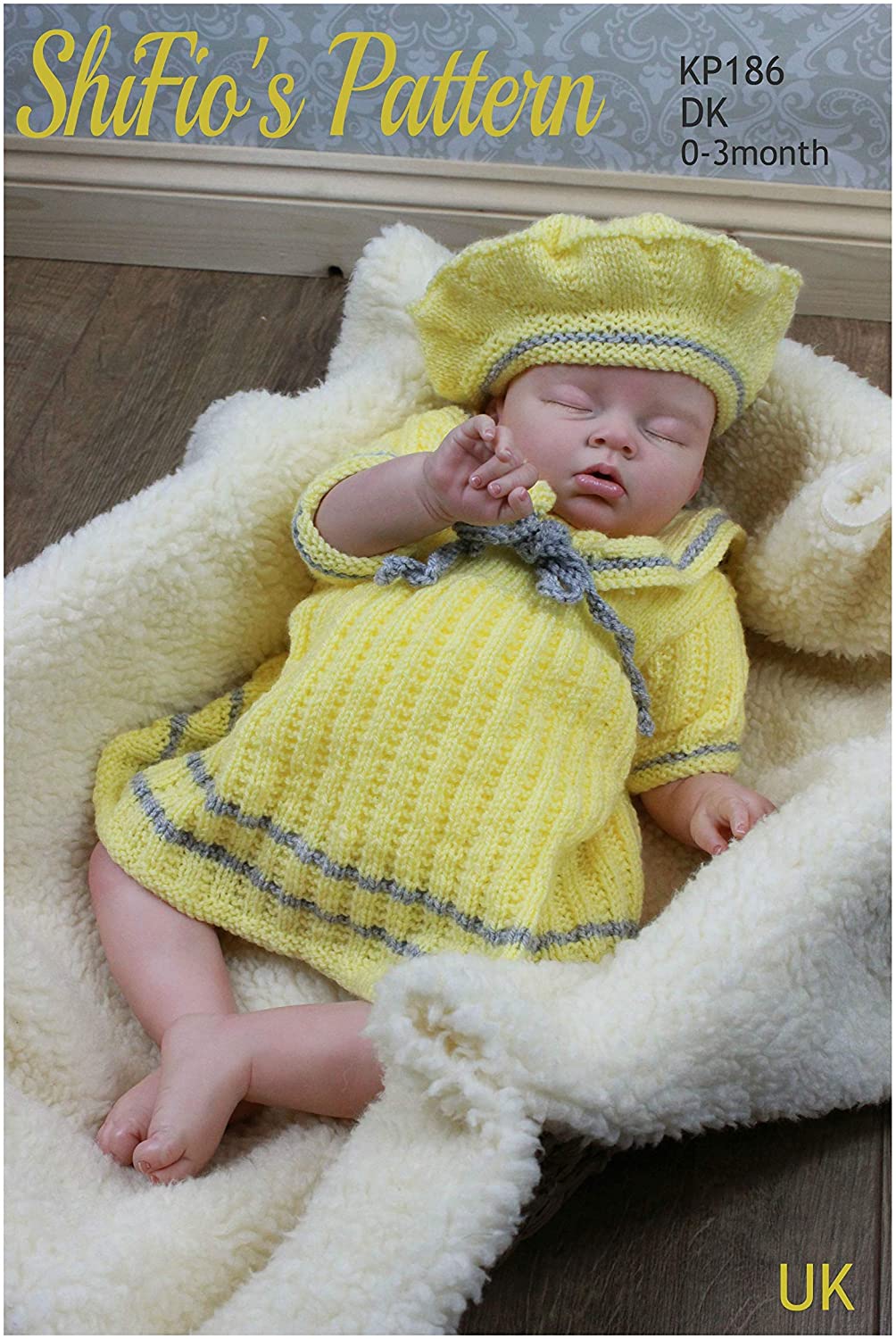 Knitting Pattern for Babies Dress and Matching Beret Sailor Dress and Matching Beret Knitting Pattern