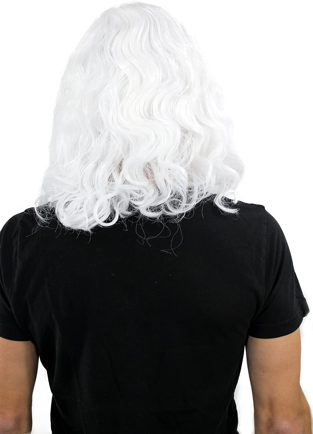 Party/Fancy Dress/Halloween LONG Beard & WIG set WHITE curly WIZARD SORCERER SANTA CLAUS PW0187-P60 Cosplay Roleplay - Image 4