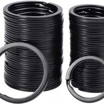 40 Pieces Flat Key Rings Metal Split Rings Keyrings Keychain Ring for Car Home Keys Attachment, 1 and 1.25 Inch, Black