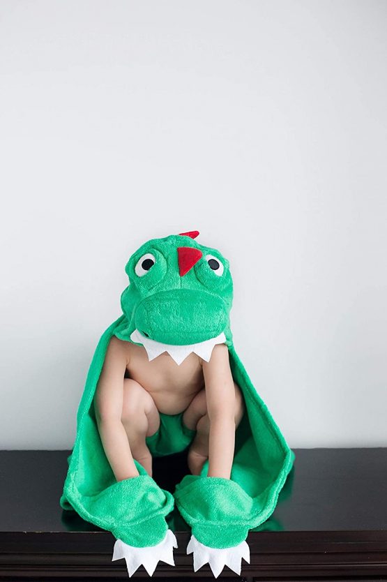 Zoocchini 100% Cotton Kids Hooded Towel - Devin The Dinosaur - Image 4