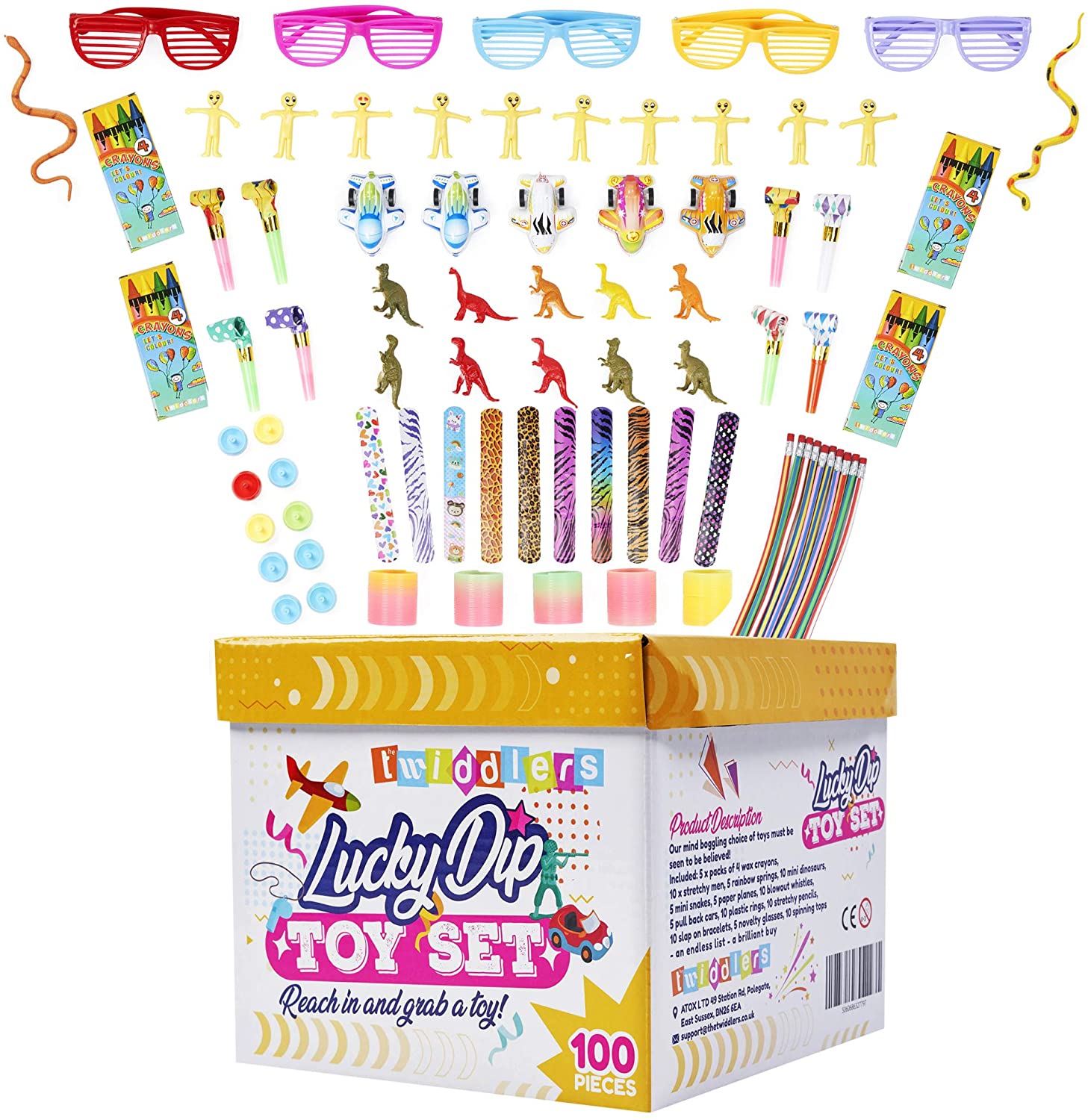 THE TWIDDLERS - 100 Pc Mega Birthday Lucky Dip Toy Selection for Boys & Girls
