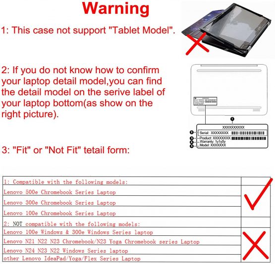 Alapmk Protective Case Cover For 11.6" Lenovo 500e Chromebook 2nd Gen& 300e Chromebook 2nd Gen& 100e Chromebook 2nd Gen Laptop(Warning:Not fit Lenovo 100e Windows&300e Windows 1st Gen),Black - Image 2