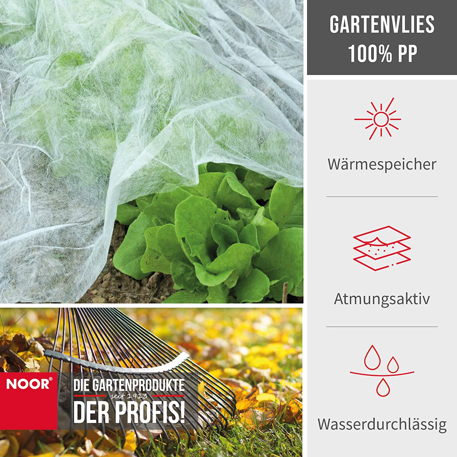 Noor Frost Protection Fleece Jacked Garden Cover, White, 1.5 x 10 m, 1,5x10m - Image 2