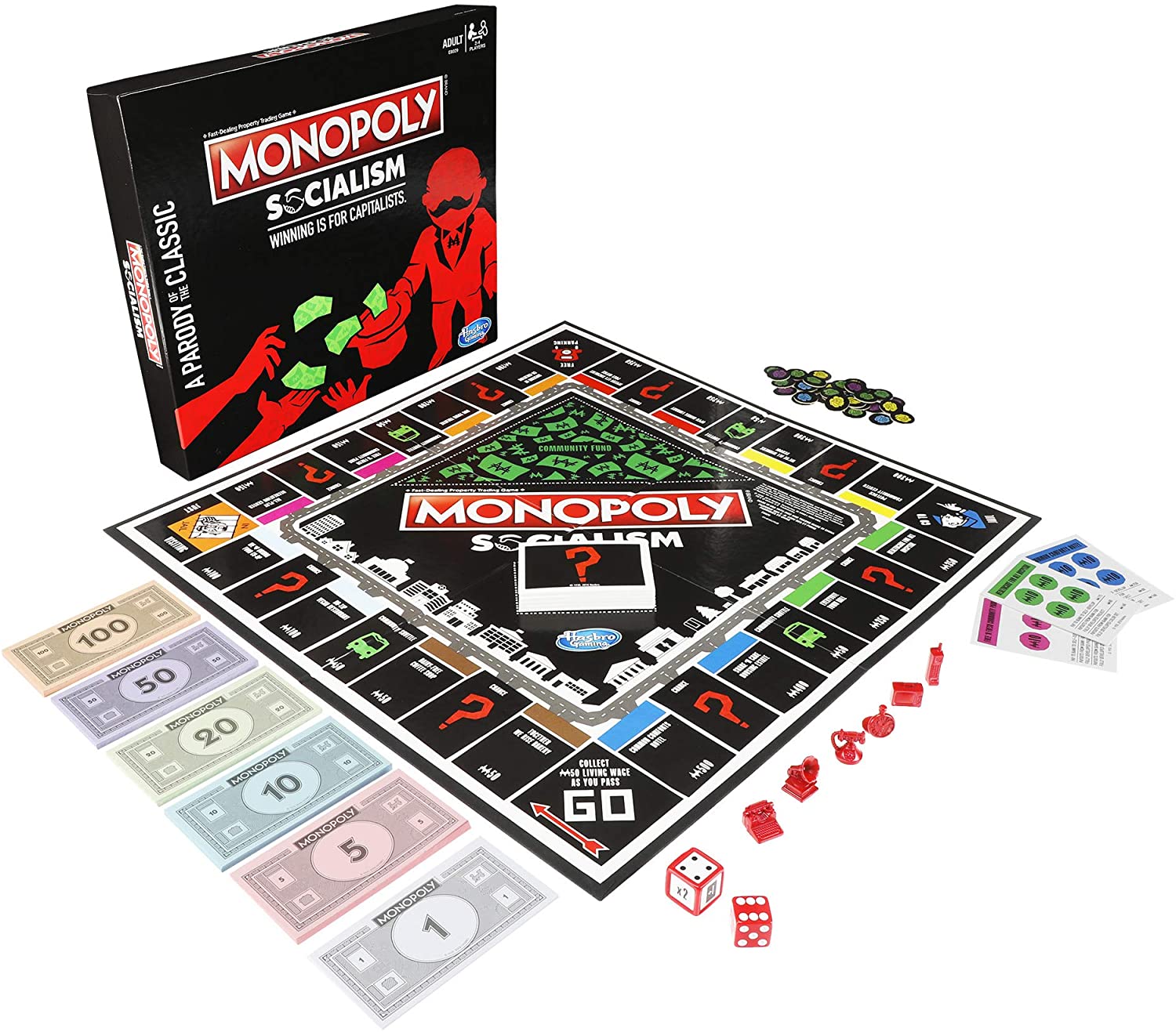 Monopoly Socialism Board Game Parody Adult Party Game, Multicolor, 12.01 x 10.51 x 10.51 polegadas - Image 2