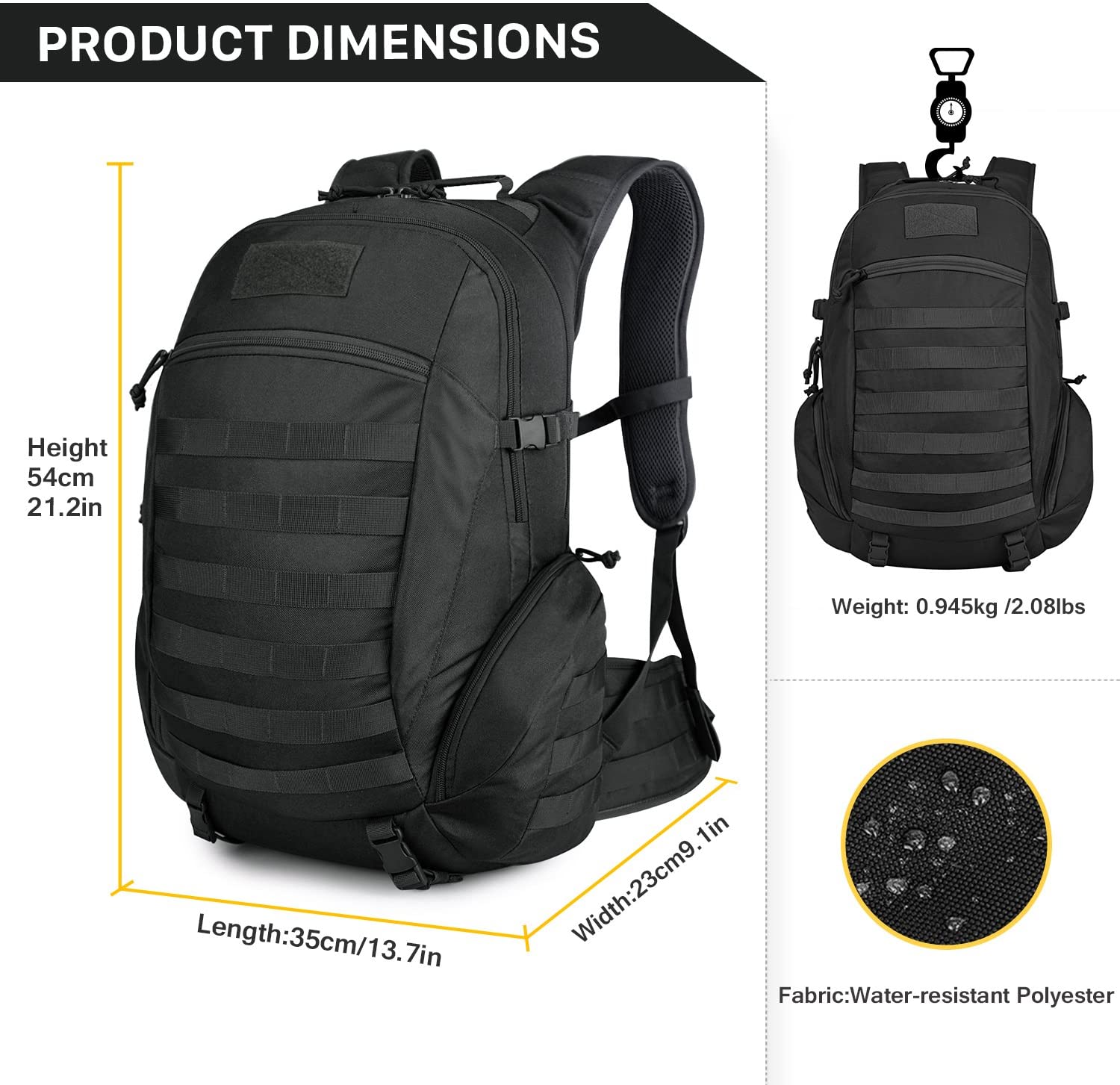 Mardingtop 35L Military Backpack Tactical Rucksack MOLLE Assault Pack ...