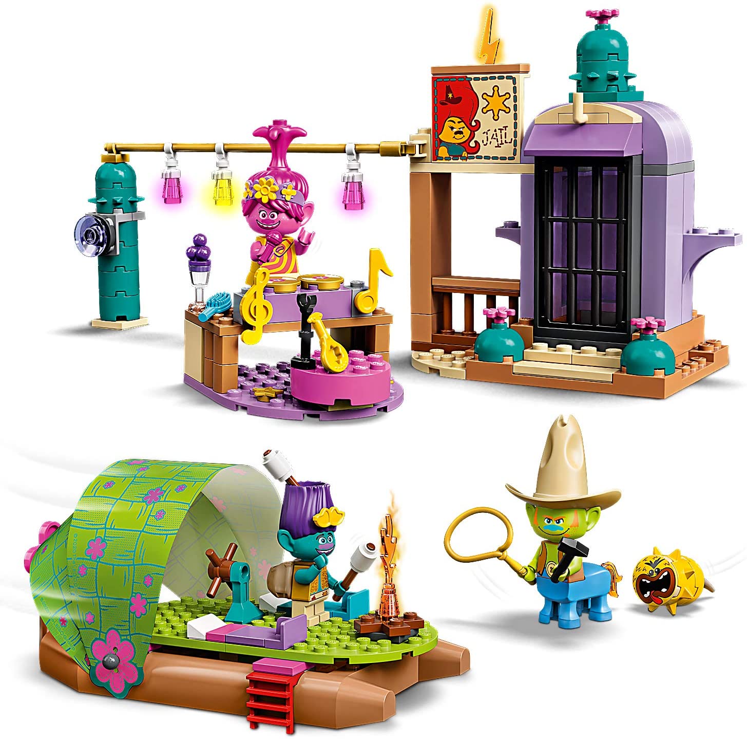 LEGO 41253 Trolls World Tour Lonesome Flats Raft Adventure Playset with Poppy, Branch and Hicory, Multicolored - Image 2
