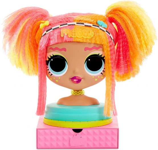 LOL Surprise OMG Styling Head with Stick-on Hair for Endless Styles - 30 Surprises and Accessories - Neonlicious - Image 3