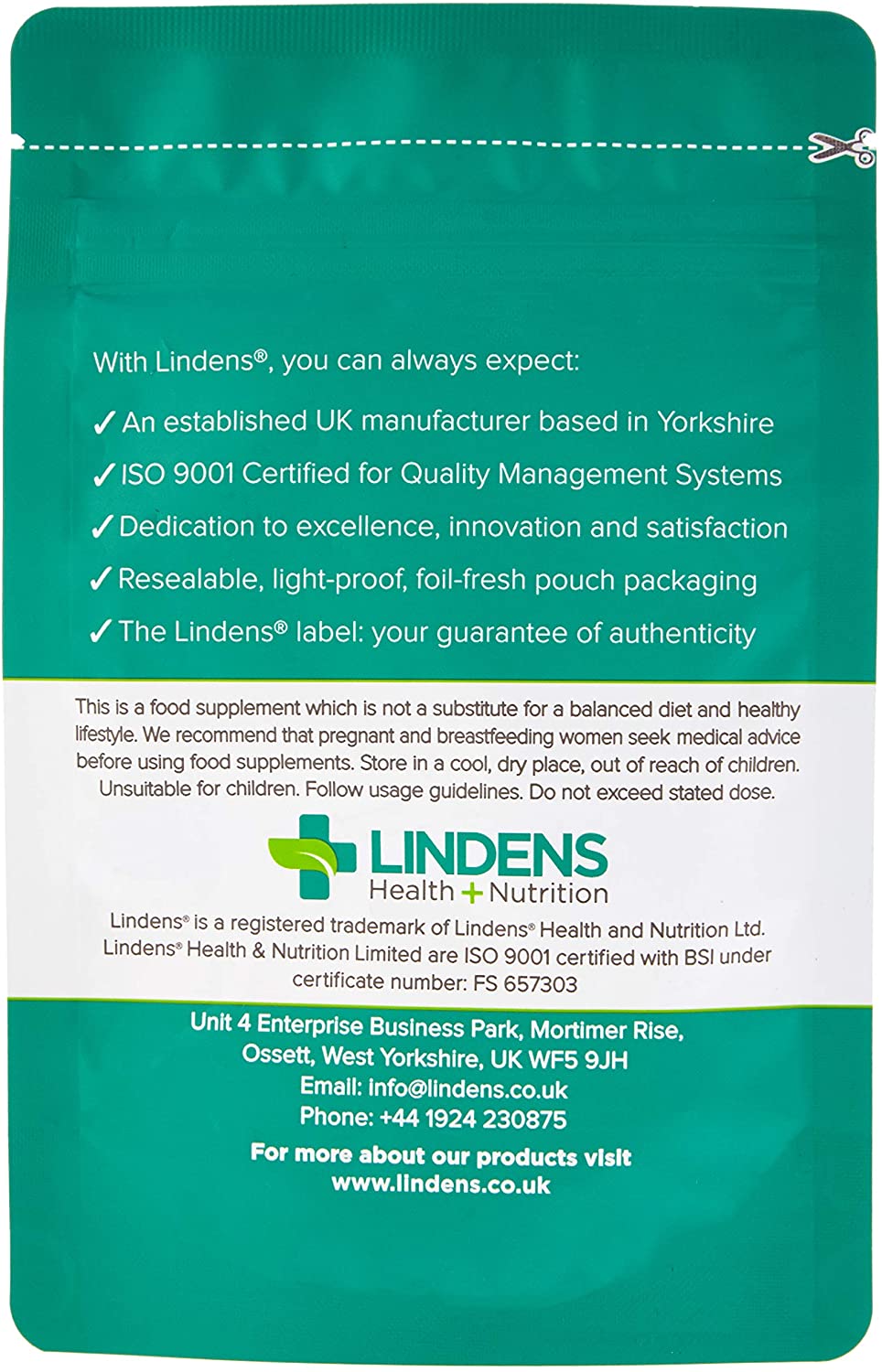 Lindens Zinc Citrate 50mg, 100 Vegan Tablets, Immune Function, Fertility, Healthy Bones, Vision, Hair, Nails and Skin - Image 2