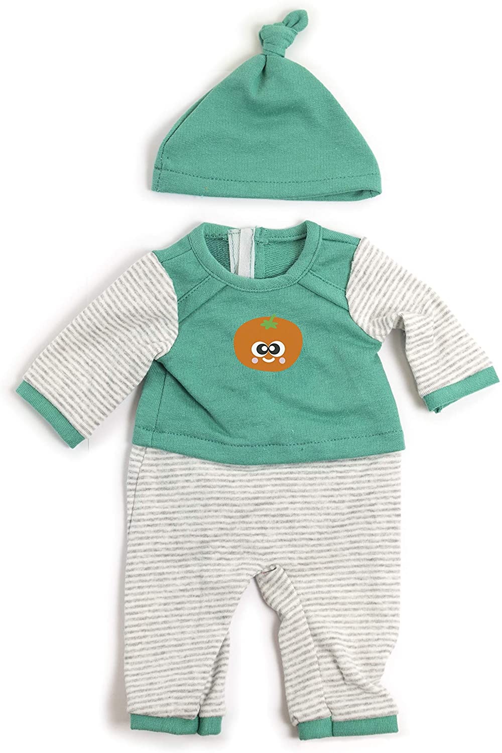 Miniland Cold Green Striped Pyjamas Dress for 40 cm Dolls, Colour, 38-40 cm (31551)