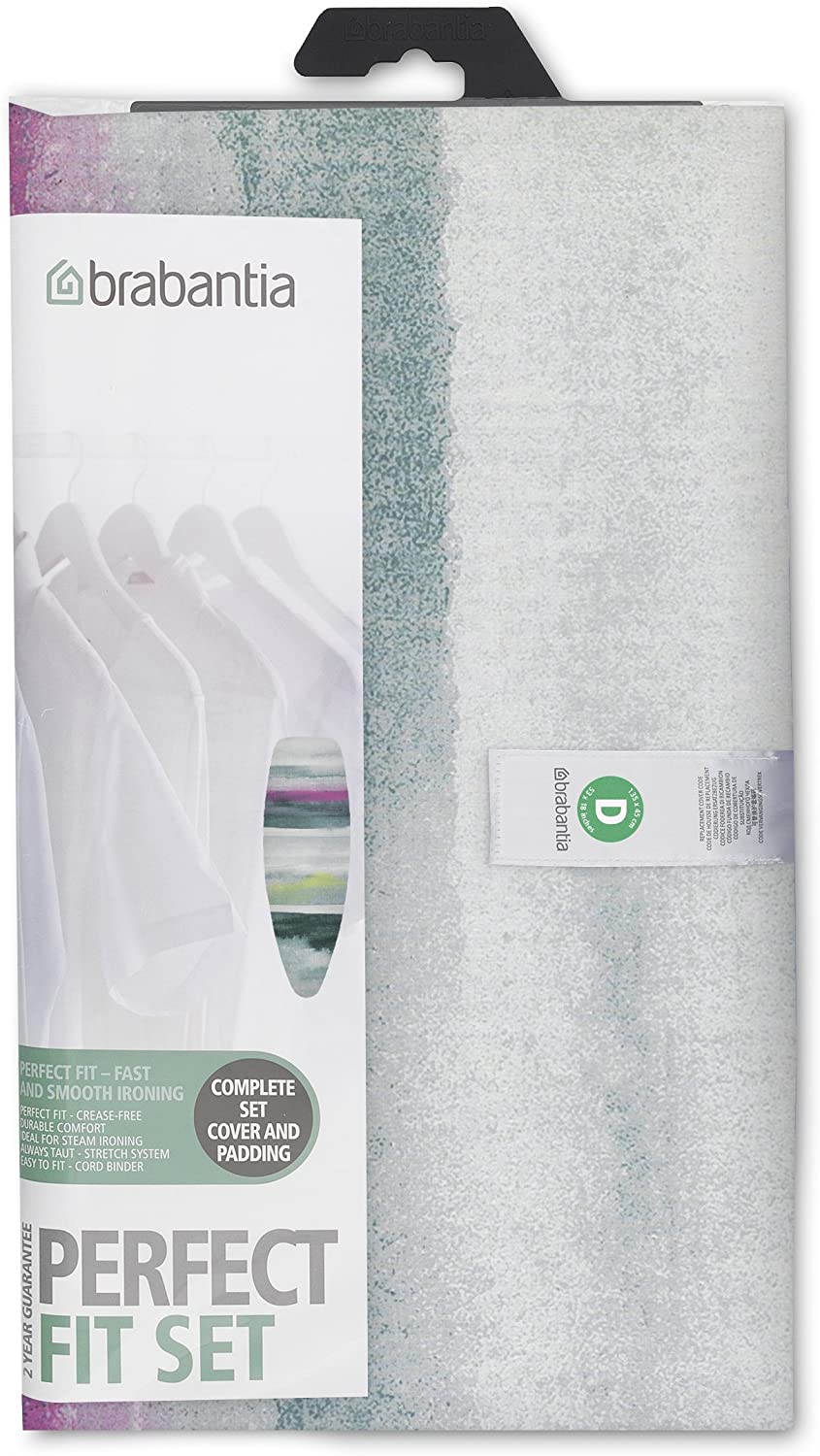 Brabantia 8mm Thick Underlay Ironing Board Cover (D Board/Morning Breeze) Heat-Resistant, Non-Slip, Cord Fastener - Image 2