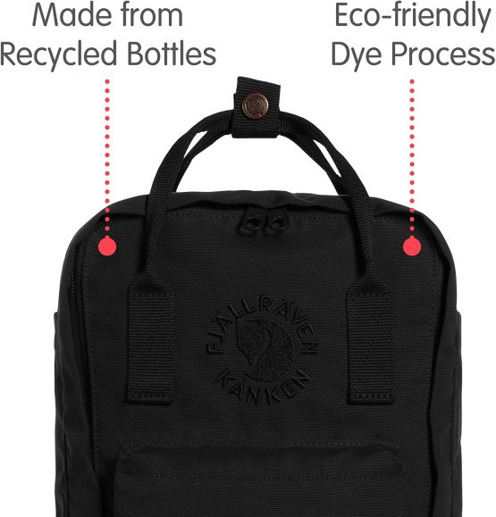 Fjällräven Re-Kånken Mini Kinder Backpack,Black,13 x 20 x 29 cm - Image 2