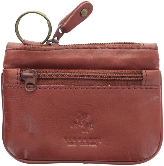 Visconti Leather Zip Top Coin Purse/Keycase CP3 Brown - Image 2