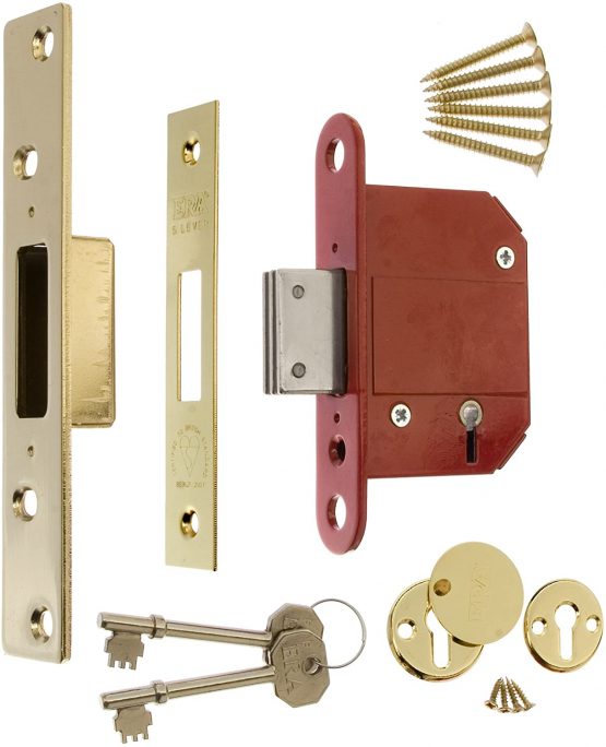 ERA Fortress BS 3621 2.5-inch/ 64mm 5 Lever Maximum Security Mortice Deadlock - Brass Effect