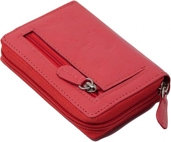 STARHIDE Womens RFID Blocking Small Leather Fan Concertina Palm Credit Card Holder 1234 (Pink) - Image 4