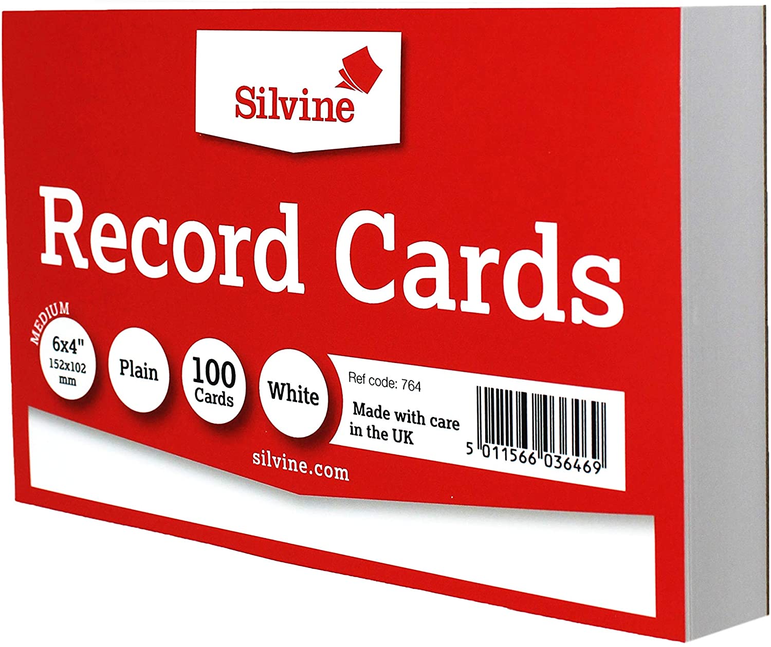 Silvine Record Cards 152x102 mm Plain Pack of 100 - Color: White, 6x4 - Image 3
