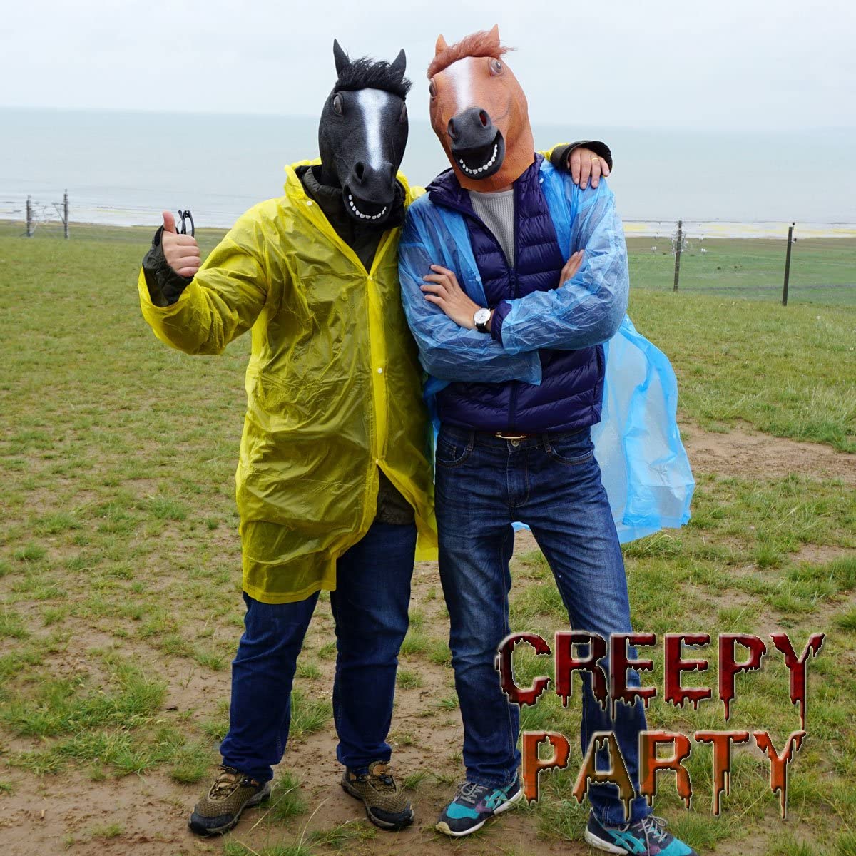 CreepyParty Horse Mask Black Horse Head Mask Latex Realistic Animal Full Head Mask for Halloween Costume Party - Image 4