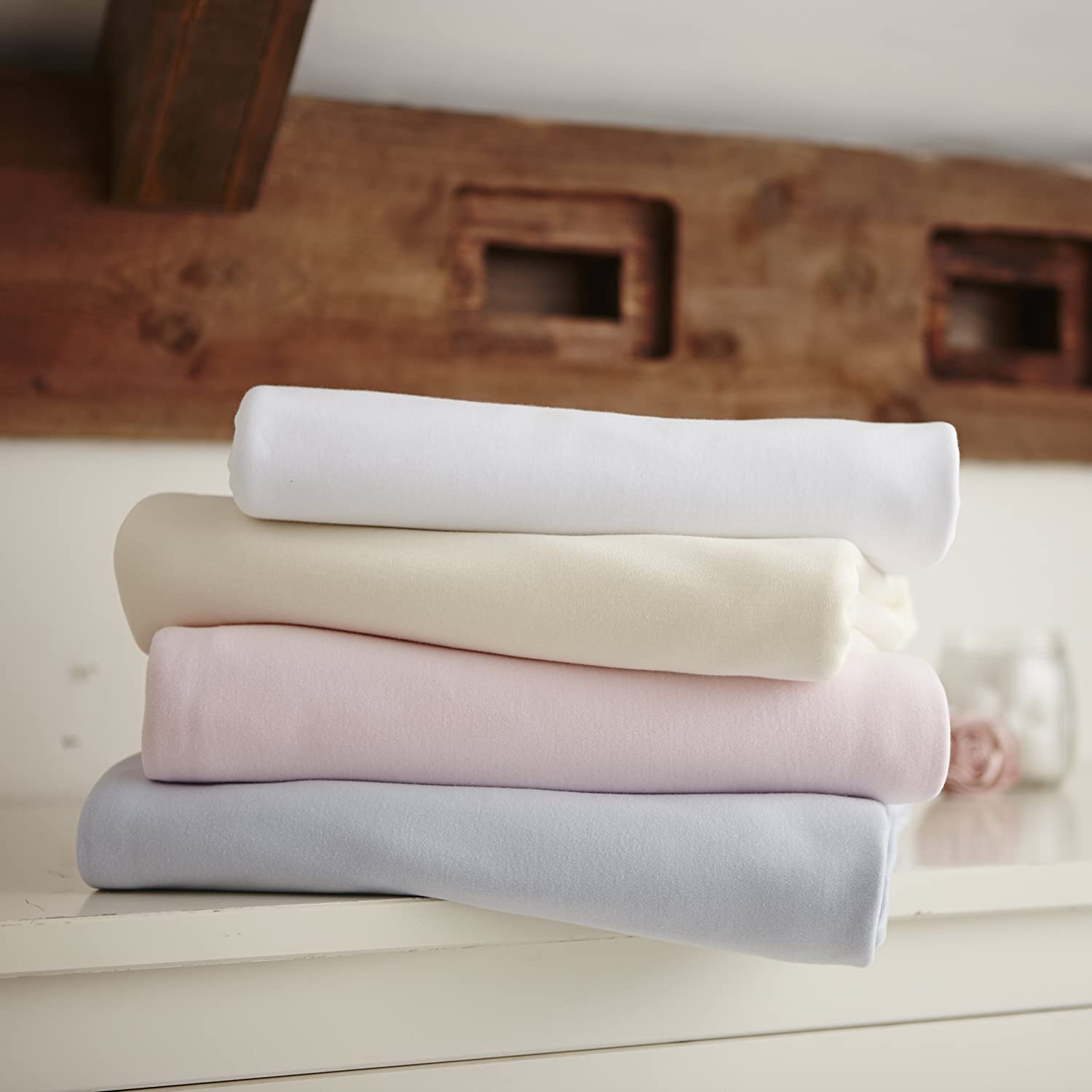 Clair de Lune 2 Pack Fitted Jersey Cotton Moses Basket Sheets 74 x 30 cm (White) - Image 4