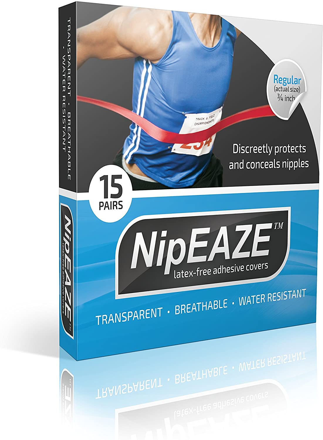 NipEaze, The Original Sports Nipple Covers, Patented & Proven, Chafing Prevention for Men and Women 1pack, Size Regular