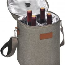 Kato Tirrinia Insulated Wine Cooler Bag - 4 Bottle Travel Padded Wine Carrier Tote with Handle and Adjustable Shoulder Strap, Great Wine Lover Gift, Gray