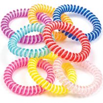 Baker Ross AV155 Candy Stripe Spiral Bracelets for Children to Wear Perfect Toy Party Bag Stuffers or Gifts for Kids, Assorted, (Pack of 8)