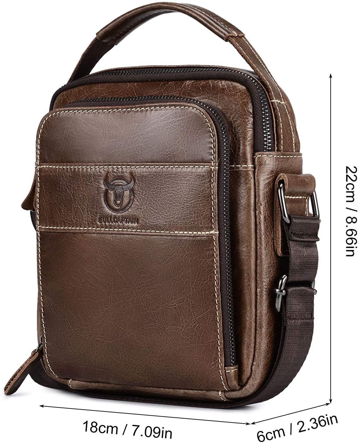 BAIGIO Leather Shoulder Messenger Bag for Men Handbag Crossbody Satchel ...