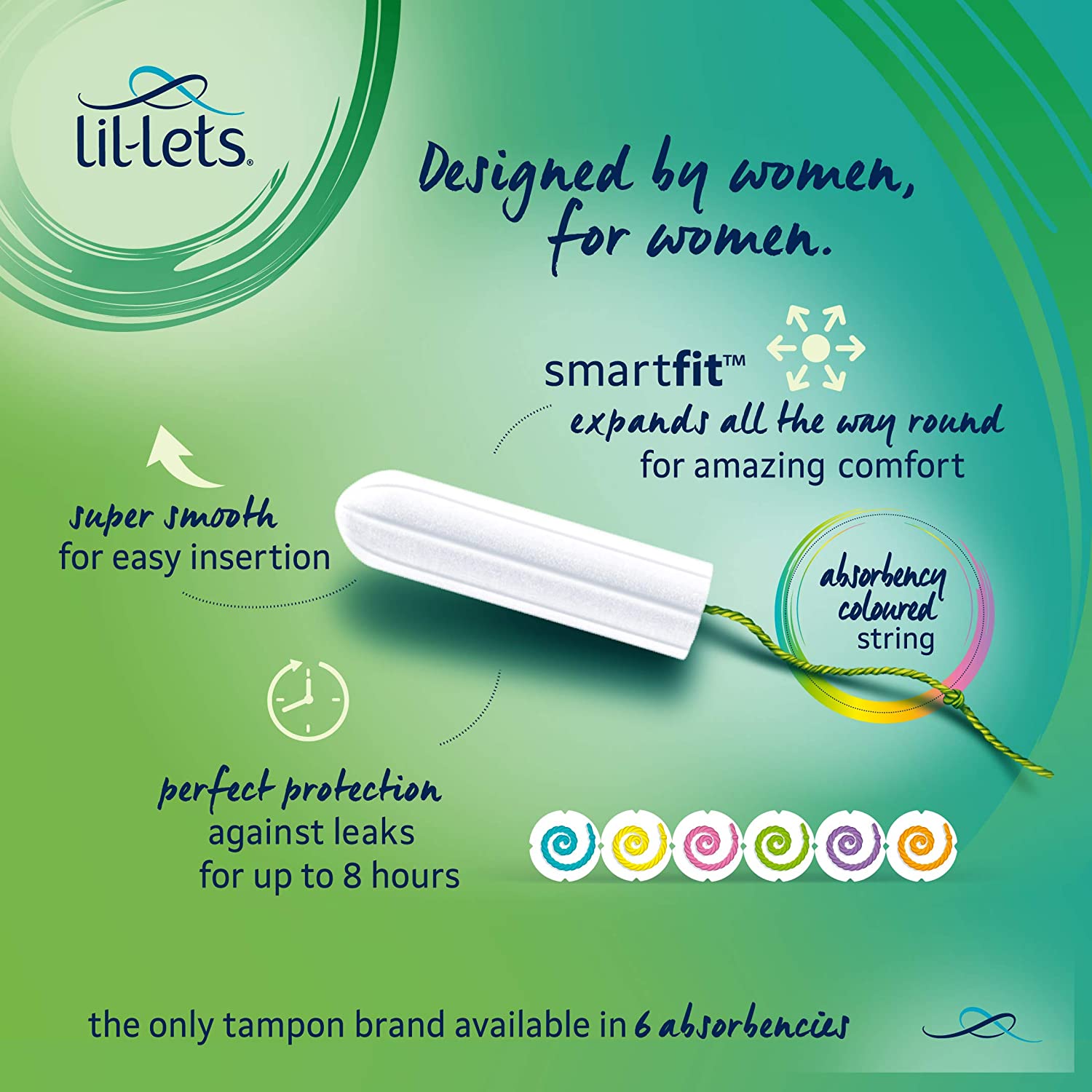 Lil-Lets Smartfit Non-Applicator Tampons, Super Plus, 8 Packs of 10 Tampons, White,L766 - Image 4