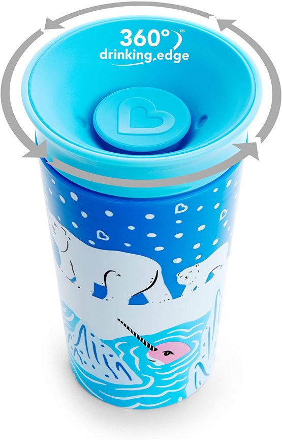 Munchkin Miracle 360 WildLove Sippy Cup, 9 oz / 266 ml, 2 Pack, Polar Bear/Orca - Image 3