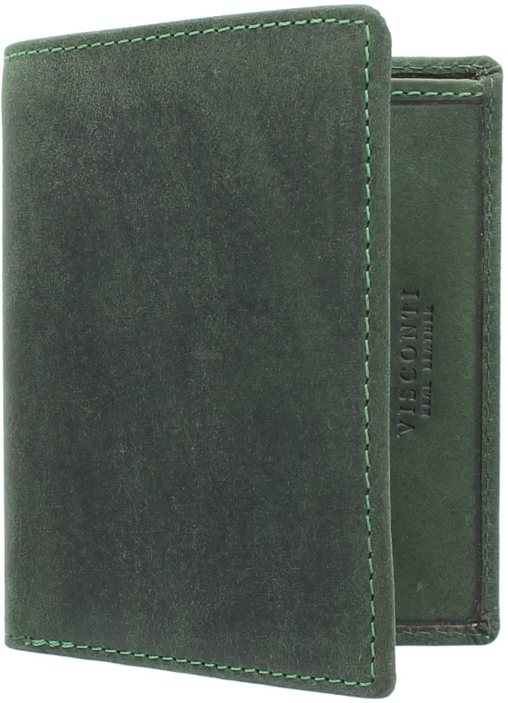 VISCONTI Hunter Compact Oiled Leather Arrow Wallet RFID Blocking 705 Oil Green, 8 cm x 10 cm x 2 cm - Image 2