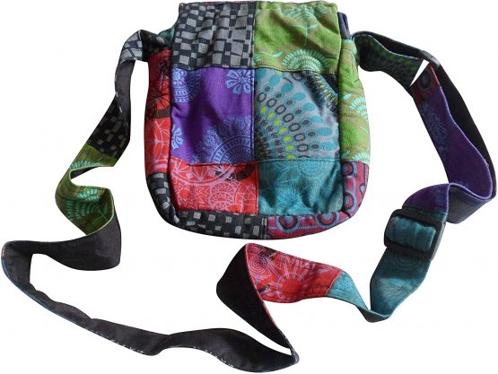 FAIR TRADE COTTON PATCHWORK HIPPY BOHO SHOULDER PASSPORT TRAVEL BAG - Image 4