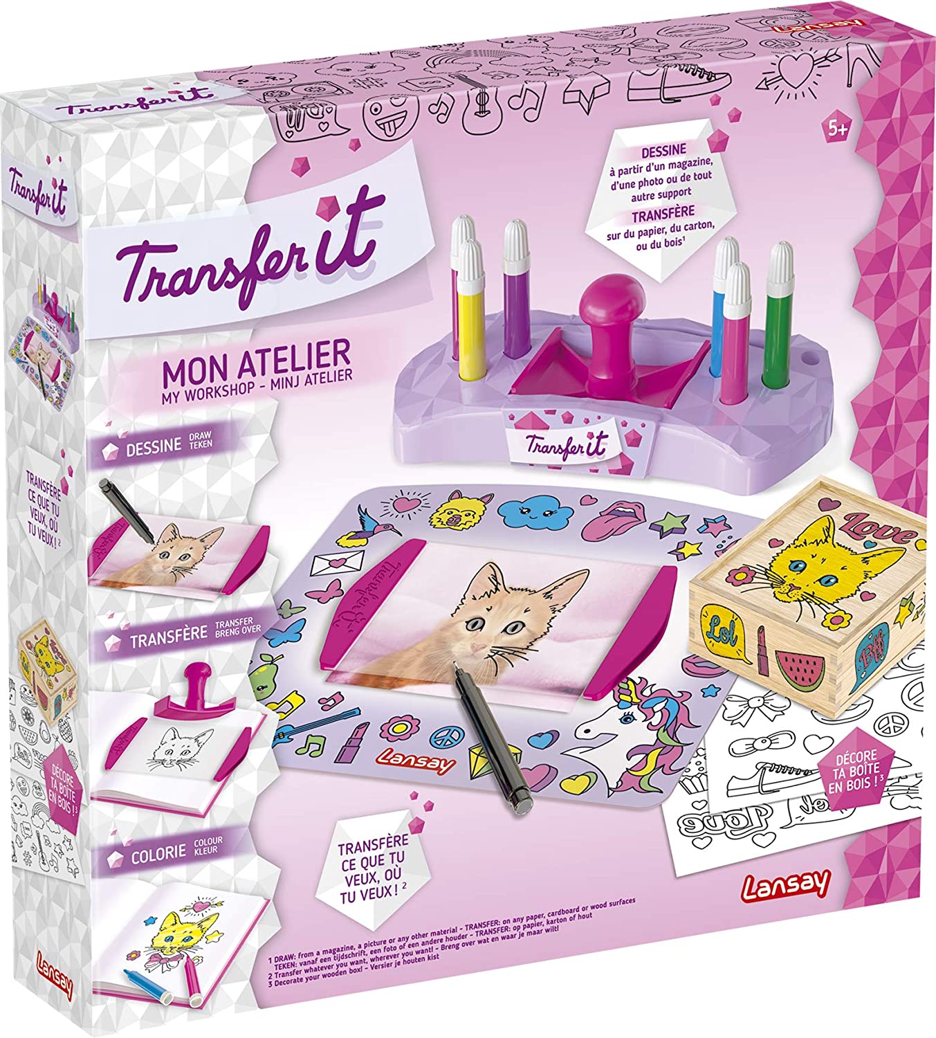 Lansay- Transfers it-Mon Atelier, 24015, Multicoloured, Multicolored