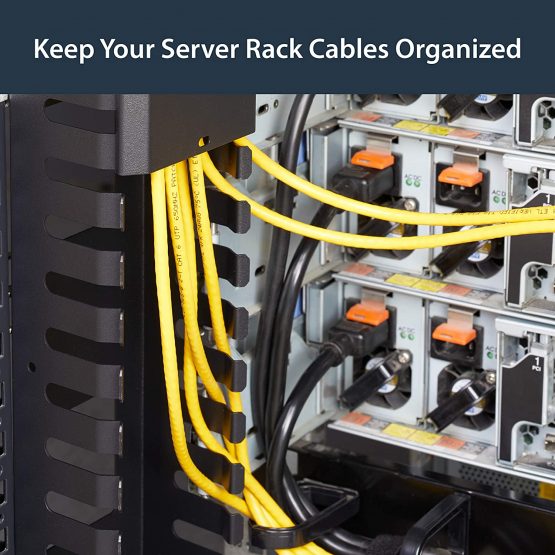 StarTech Vertical Cable Organizer with Finger Ducts - Vertical Cable Management Panel - Rack-Mount Cable Raceway - 0U - 6 ft. (CMVER40UF) - Image 4