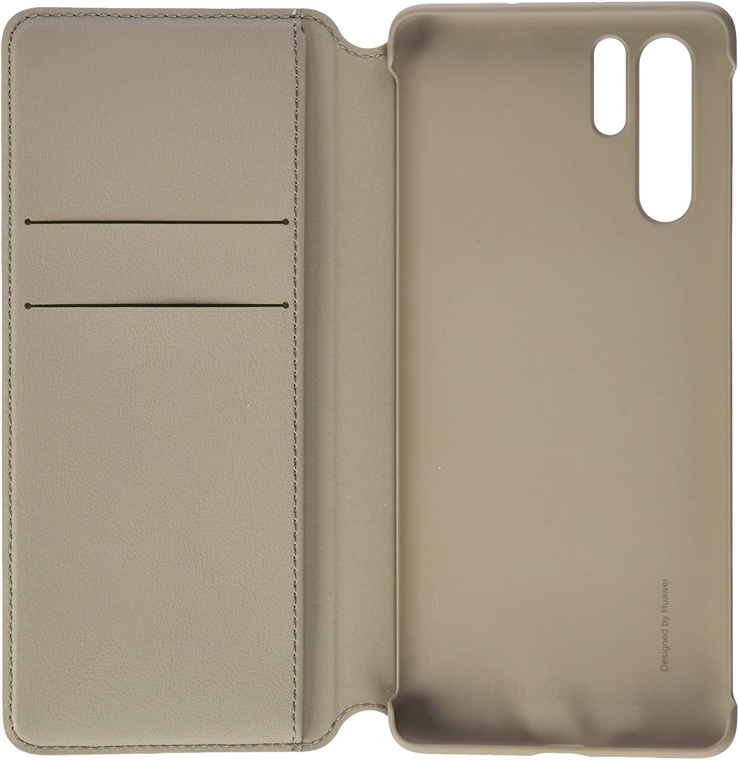 HUAWEI P30 Pro Faux Leather Wallet Cover Khaki - Image 3