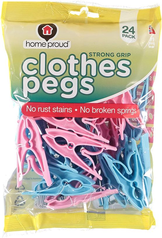Caraselle Ecoforce 72 Strong Hurricane Force Grip Clothes Pegs made of Recycled Plastic (3 packs of 24)