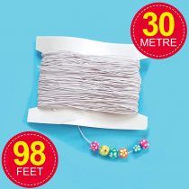 Baker Ross EK5223 White Elastic (Per Reel)