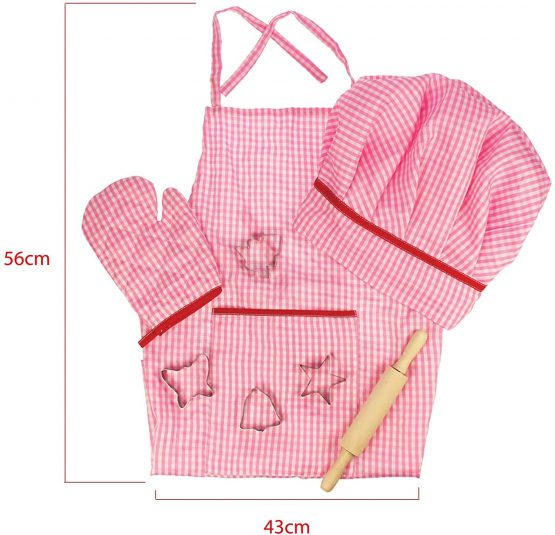 Bigjigs Toys Pink Chef's Dress Up Set with Baking Accessories - Image 3
