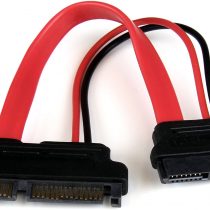 StarTech SLSATAADAP6 6 Inch Slimline SATA to SATA Adapter with Power, Slim SATA (F) to SATA (M), Slimline Serial ATA to SATA, Red